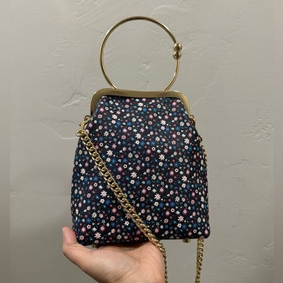 Handmade Oriental Style Genuine Leather Top Handle Kisslock Bag & Mini Purse Set - Picture 5 of 16